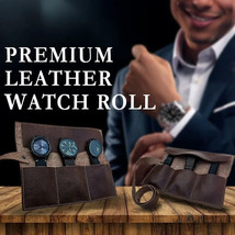 Leather Watch Roll Travel Case Watch Display Case Watch Storage Pouch Case - £17.58 GBP