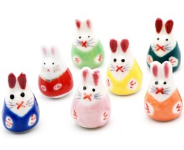 [DIY] 5pcs Multi-color Rabbit/Bunny Ceramic Porcelain Bead for Handmade Bracelet - £6.37 GBP