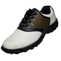 FootJoy GreenJoys Golf Shoes Mens 12 M White Brown Soft Spike Saddle 45516 - £25.54 GBP