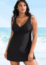 Bon Prix Tie Front Black Swim Dress Plus Uk 22 Plus Size (FM41-6) - £32.68 GBP