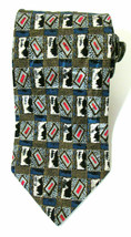 BRIONI Roma 100% Silk Tie Bold Abstract Black Blue Red A050308 Italy XL 61&quot; - $50.99