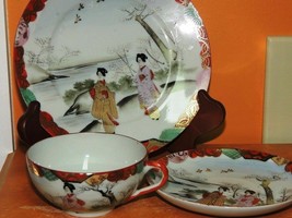 Hand Painted One Set Cup Saucer & Plate Eggshell China Geisha Ware Antique - €11,61 EUR Hand Painted One Set Cup Saucer & Plate Eggshell China Geisha Ware Antique - €11,61 EUR