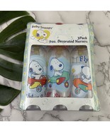 Baby Snoopy Vintage Nursers Bottles New 3 Pack Planes Colorful Peanuts - $496.03 MXN
