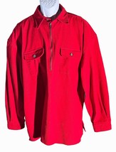 VTG Marlboro Man Red Corduroy Pullover Shirt Jac 1/2 Zip Cigarettes Mens XL - £14.47 GBP