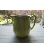HALL GOLD LABEL KITCHENWARE SQUIGGLE DESIGN RAYED JUG YELLOW 5.75&quot;H GOLD... - $47.47 CAD
