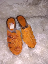 Womens High Heels Shoes Size 6 Faith Suede Orange  Cuban Gladiator Woode... - $45.00