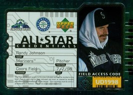 1998 Upper Deck All Star Credentials Randy Johnson 28  Mariners - £1.12 GBP