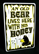 OLD BEAR Lives Here - *US MADE* - Embossed Metal Sign -Man Cave Garage B... - £12.56 GBP