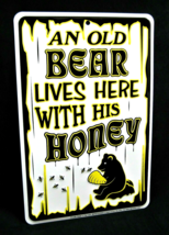 OLD BEAR Lives Here - *US MADE* - Embossed Metal Sign -Man Cave Garage Bar Decor - $15.75