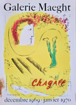 Marc Chagall - Affiche Originale Exposition - Litho Mourlot - G. Maeght - 1969 - £233.63 GBP