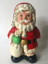 Vintage Christmas Santa Claus Plaster Money Coin Piggy Bank Decor Rustic... - $30.00