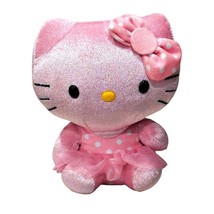 Hello Kitty Sanrio Ballerina Plush 6 Inch Stuffed 2014 Polka Dot Pink Tutu Ty - £11.53 GBP