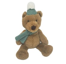 MANHATTAN TOY CO BROWN TEDDY BEAR GREEN HAT SCARF STUFFED ANIMAL PLUSH T... - £29.14 GBP