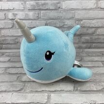 BAB Build A Bear Light Blue Sparkle Narwhal 17" Plush Unicorn of the Sea - $16.27