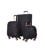 Kensie Hudson Softside Spinner Luggage, Black with Rose Gold, 3-Piece Se... - $270.00