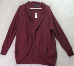Gap Cardigan Sweater Womens S/XS Maroon Kit Cotton Long Raglan Sleeve Open Front - £10.17 GBP