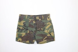 Vintage 70s Streetwear Mens 32 Faded Above Knee Camouflage Short Shorts USA - £58.68 GBP