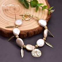 Original Design Natural Baroque Pearl Woman Bracelet Pie Birthday Pair Metal Dra - £40.17 GBP