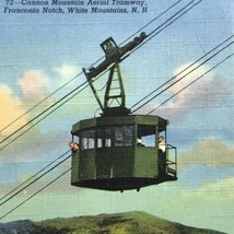 Aerial Tramway White Mountains Postcard Linen 1952 Vintage New Hampshire - £7.86 GBP