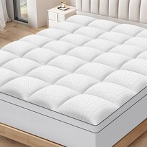 White, Extra-Thick, 8–21-Inch Deep Pocket Pillow Top Mattress Topper Filled With - £31.96 GBP