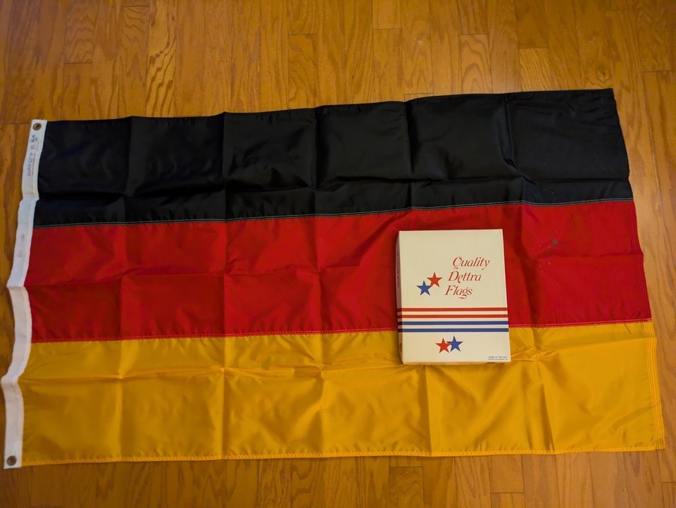 West Germany National Dura-Lite Nylon Flag 3 X 5 FT Brass Eyelet Dettra-... - $46.43