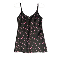 Etam Cami Tank Top Womens M Black Floral Flirty Coquette Lingerie Slip Blouse - £13.83 GBP