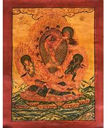 CHHINNAMASTA NEWARI PAUBHA THANGKA PAINTING OIL VARNISHED KALI TANTRA ART - €141,85 EUR