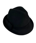 August Bow Classic Fedora Black 100% Wool O/S Womens Hat New  - £22.75 GBP