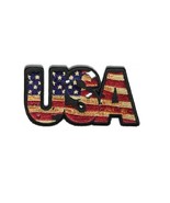 USA Tattered American Flag 4&quot; x 2&quot; iron on patch (3564) (G28) - £5.59 GBP