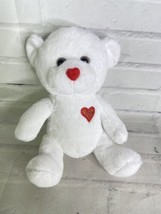 Dan Dee White Teddy Bear Red Heart Plush Stuffed Animal Toy 2023 - £11.89 GBP