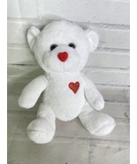 Dan Dee White Teddy Bear Red Heart Plush Stuffed Animal Toy 2023 - £11.73 GBP