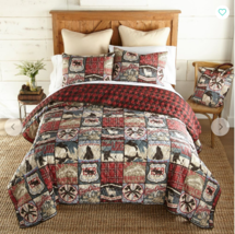 NEW! The Great Outdoors QUEEN Quilt Set and Matching Tote Bag Bear Country Lodge - £92.49 GBP