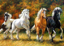 Framed Canvas Art Print Painting Free Horses Running Wild - £31.74 GBP+
