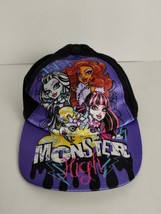 Monster High Girls Baseball Cap Black Purple One Size Fits Most Snapback Kids - £7.83 GBP