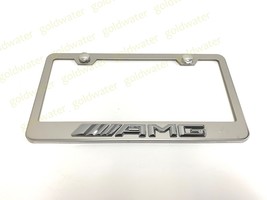 3D ////AMG Badge Emblem Stainless Steel Chrome Metal License Plate Frame... - £18.33 GBP