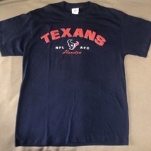 NFL Houston Texans AFC Football T Shirt XL Puff Print Navy Blue Logo - £16.30 GBP