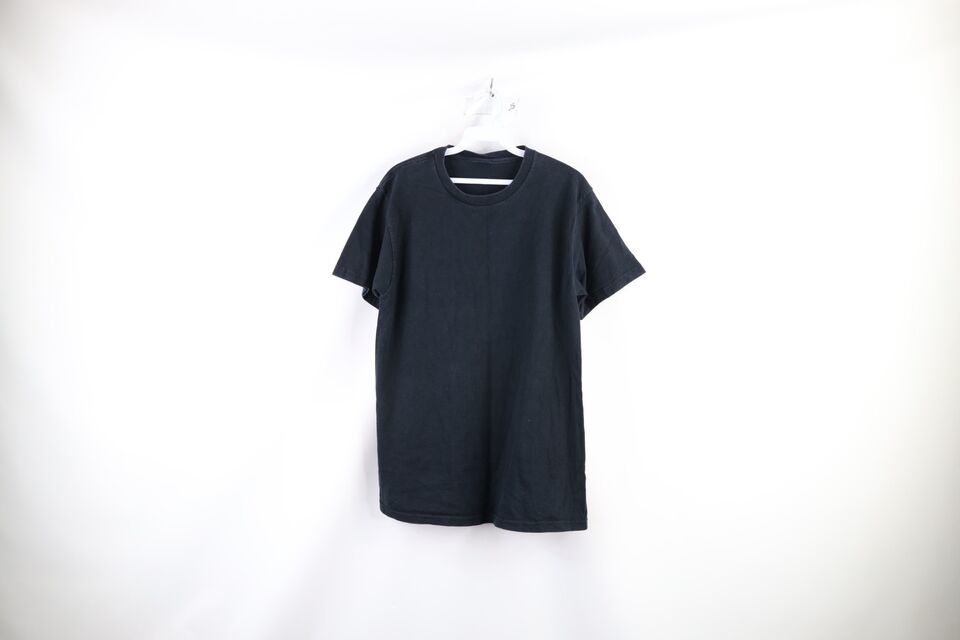 Primary image for Vintage 90s Streetwear Mens Small Faded Blank Short Sleeve T-Shirt Black Cotton