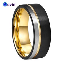 Black Gold Wedding Ring Tungsten Engagement Ring For Men And Women Width Band 8M - £22.36 GBP