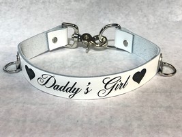 Personally engraved leather choker 1&quot; wide - Daddy&#39;s girl slut Choose wo... - £31.35 GBP
