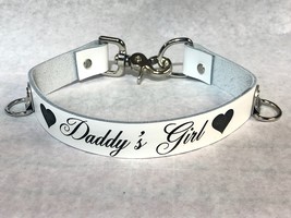 Personally engraved leather choker 1&quot; wide - Daddy&#39;s girl slut Choose wo... - $39.99