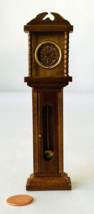 Miniature Dollhouse Grandfather Clock Carved Wood Broken Bonnet Door 1:12 5.25&quot; - £13.14 GBP