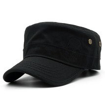 Men Baseball Caps  Embroidered Logo Flat Top Hats Cotton Snapback Flat Cap Army  - £112.25 GBP