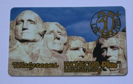 1997 Walgreens Collector Series #3 Phone Card Mount Rushmore National Memorial - £7.93 GBP