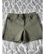 Rock Republic Jean Shorts Womens 10 Kimber Olive Green Denim Side Zipper... - $13.00