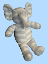 Mon Lapin Blue White Striped Elephant Plush Lovey Stuffed Animal Baby Toy - £9.63 GBP