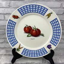 Tabletops Unlimited Fresh Vegetables Garden Dessert Bread Plate Tomato Blue - $9.99
