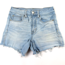 AMERICAN EAGLE Ne(x)t Level Stretch X cut-off Hi Rise Shortie jean short... - $17.55