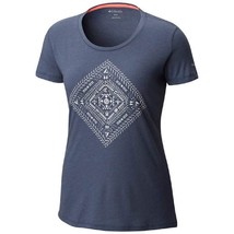 Columbia Womens Summer Festival Diamond Graphic Top Size Medium Color Blue - £35.39 GBP