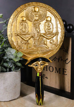 Ebros Ancient Egyptian Protection Symbol Winged Scarab Aegis Hand Mirror... - $23.99