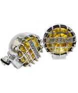 Lot 2 Chrome Housing 12V Amber Halogen Fog Head Lights Lamps Light 4X4 O... - €34,13 EUR